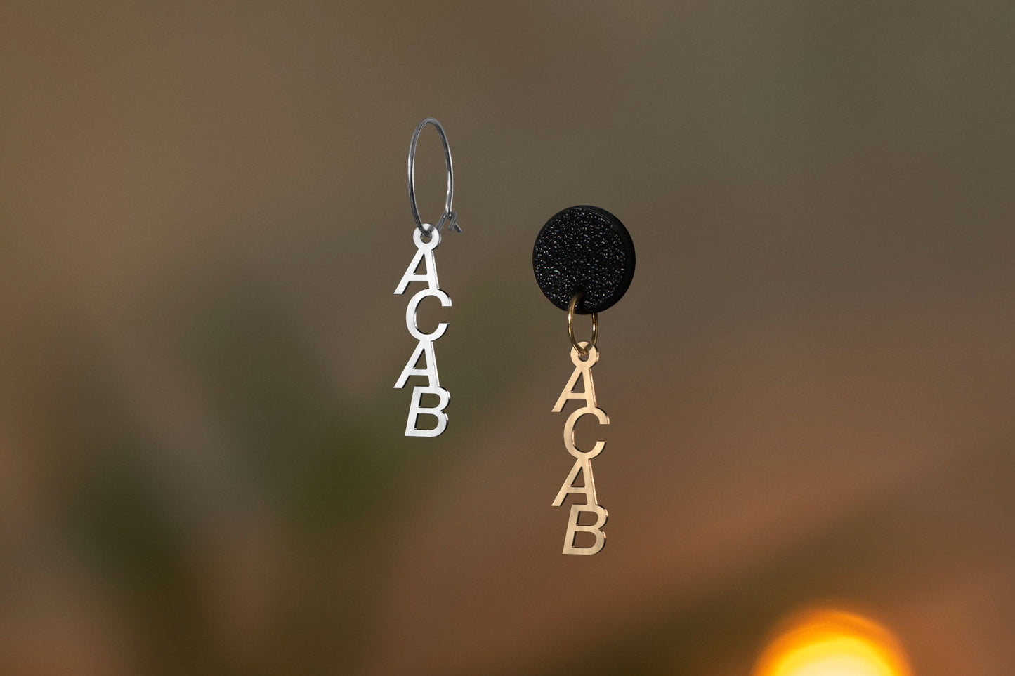 ACAB Earrings | Gold and Silver | Different Closures | From Germany | Jewellery | 1312 | All Colors Are Beautiful | Activism | 161