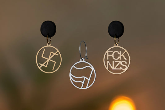 Antifaschistische Ohrringe | FCK NZS | Antifa | Gold und Silber | Verschieden Formen & Verschlüsse | Aus Deutschland | Schmuck