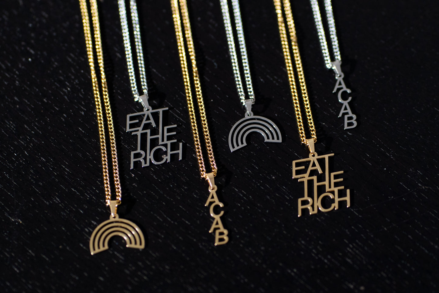 ACAB Necklace | Gold and Silver | From Germany | Jewellery | 1312 | All Colors Are Beautiful | All Cats are Beautiful | Activism | 161