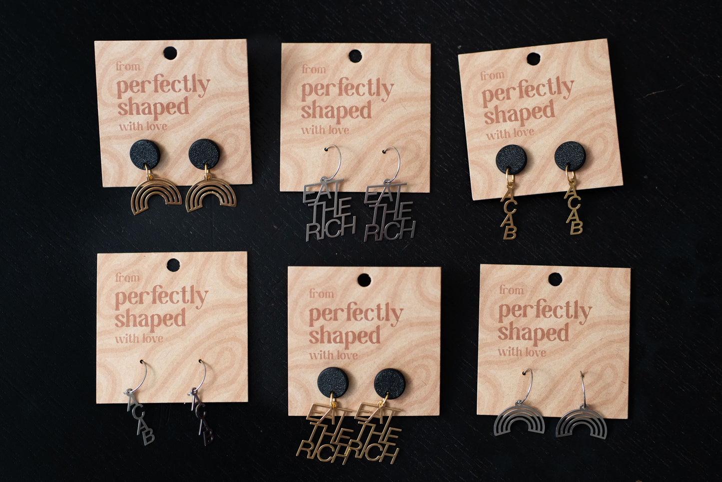 ACAB Earrings | Gold and Silver | Different Closures | From Germany | Jewellery | 1312 | All Colors Are Beautiful | Activism | 161