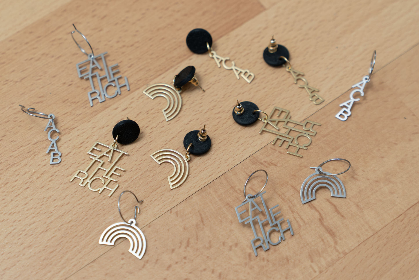 ACAB Earrings | Gold and Silver | Different Closures | From Germany | Jewellery | 1312 | All Colors Are Beautiful | Activism | 161