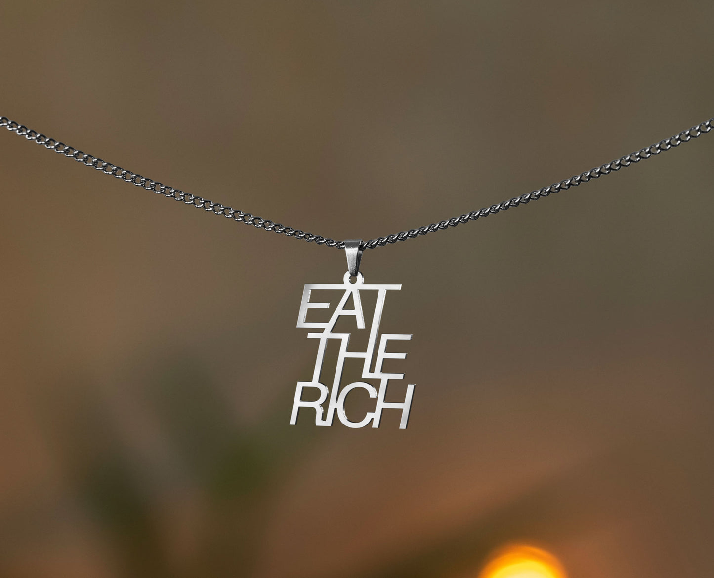 Eat the Rich Necklace | Gold and Silver | From Germany | Jewellery | Tax the Rich | FCK the Rich | FCK Capitalism